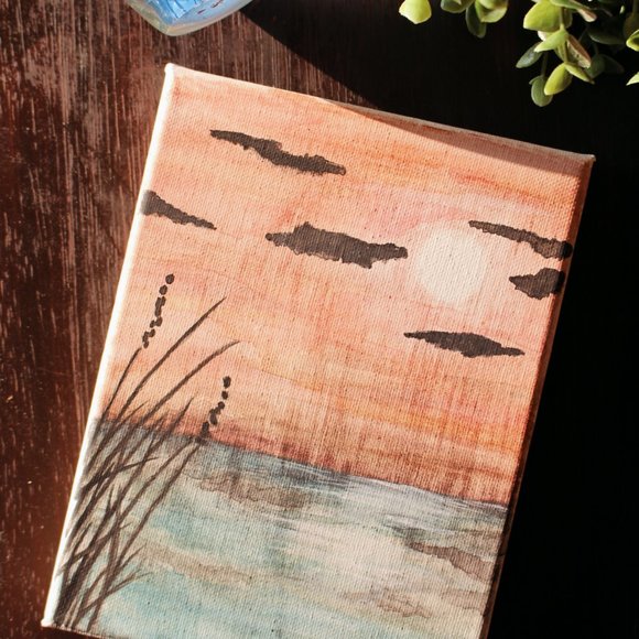 AWAITING TWILIGHT ✺ watercolor painting (6x8 cnvs) - Picture 1 of 3
